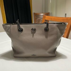 Gray Leather Coach Purse